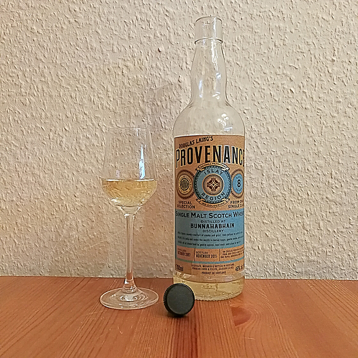 Bunnahabhain 8yo by Douglas Laing's Provenance (Single Malt Islay Scotch Whisky Cask Bottling Peaty Tasting Notes)
