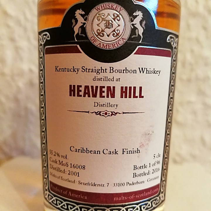Heaven Hill 14y0 Caribbean Cask by M.O.S. (Kentucky Straight Bourbon Whiskey Malts Of Scotland America Tasting Notes Rum Finish)