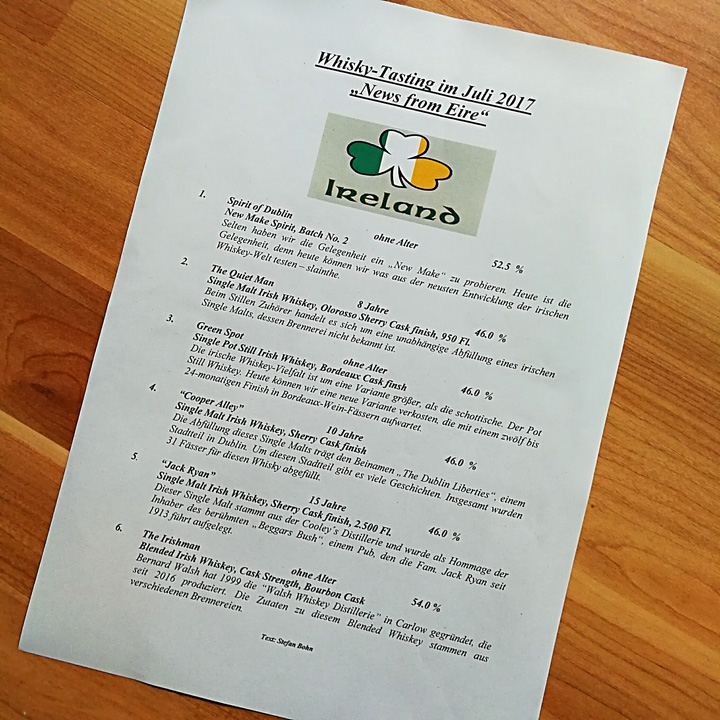 News From Eire - Tasting at Der Zigarrenmacher (Irish Whiskey Event Hamburg Altona Pot Still Drams)