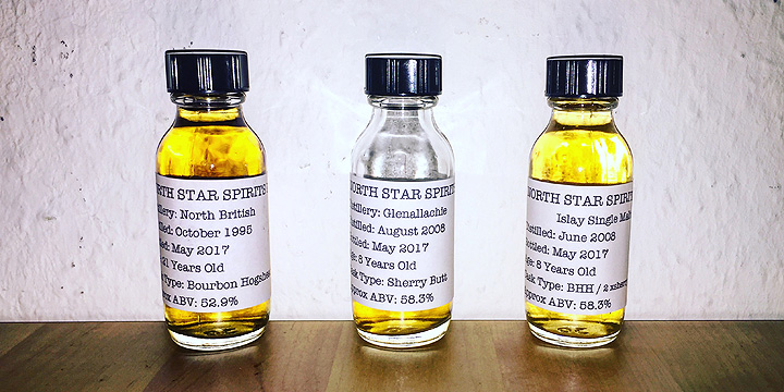 3 Single Cask Whiskies by Norht Star (Glenallachie Islay Malt British series 002 Tasting Notes)