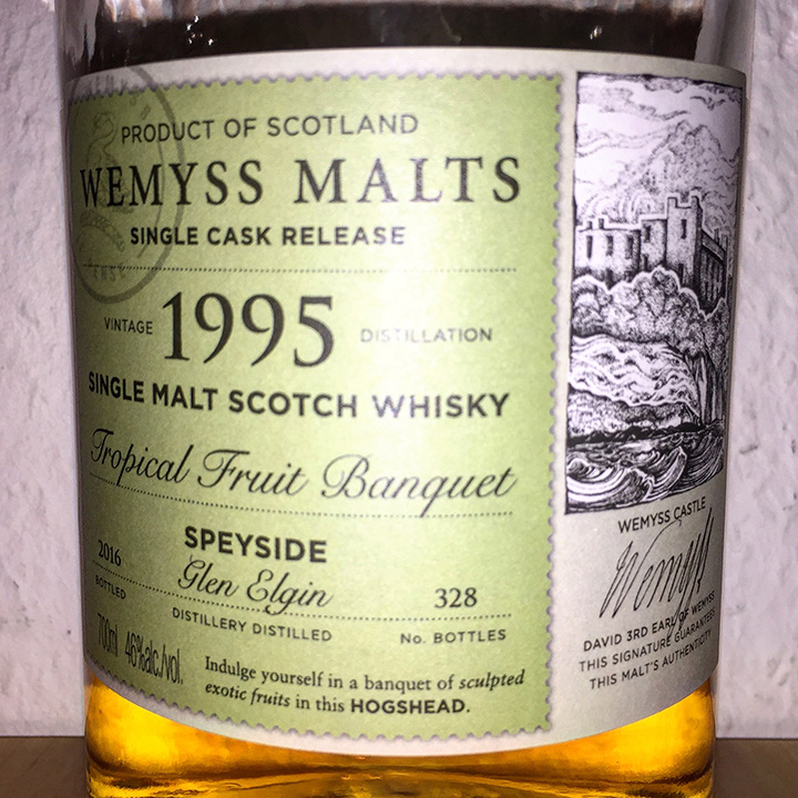 Glen Elgin 20yo by Wemyss Malts "Tropical Fruit Banquet" (Speyside Single Malt Scotch Whisky Bourbon Cask)