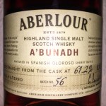 Aberour A'bunadh Batch 56 (Single Malt Speyside Scotch Whisky Cask Strength Oloroso Sherry Butt)