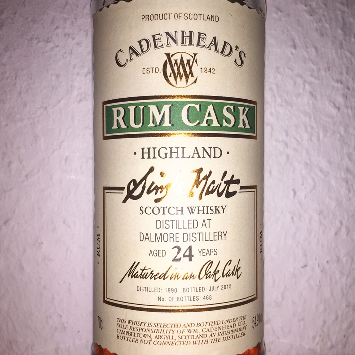 Dalmore 24yo Rum Finish by Cadenhead's (Highlands Single Malt Scotch Whisky Cask Strength)