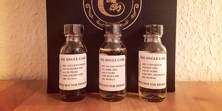 3 Single Cask Whiskies by Claxton's (Auchentoshan Glen Grant English Whisky Independent Bottler BarleyMania)