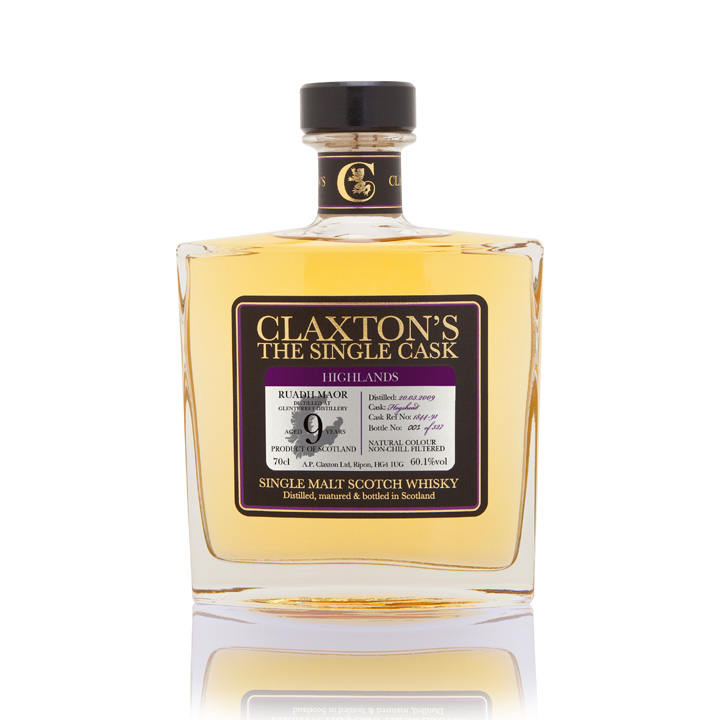 4 Single Cask Whisky Bottlings by Claxton's (Malt Scotch Independent Arran Auchroisk Miltonduff Glenturret)