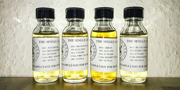 4 Single Cask Whisky Bottlings by Claxton's (Malt Scotch Independent Arran Auchroisk Miltonduff Glenturret)