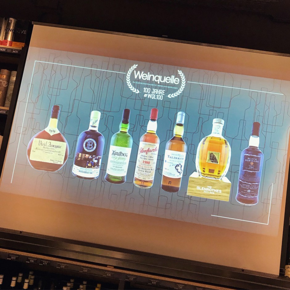 Weinquelle Lühmann 100 Years Tasting (Black Bowmore Glenrothes Talisker Bruichladdich Ardbeg Glenfarclas Single Malt Scotch Whisky Event)