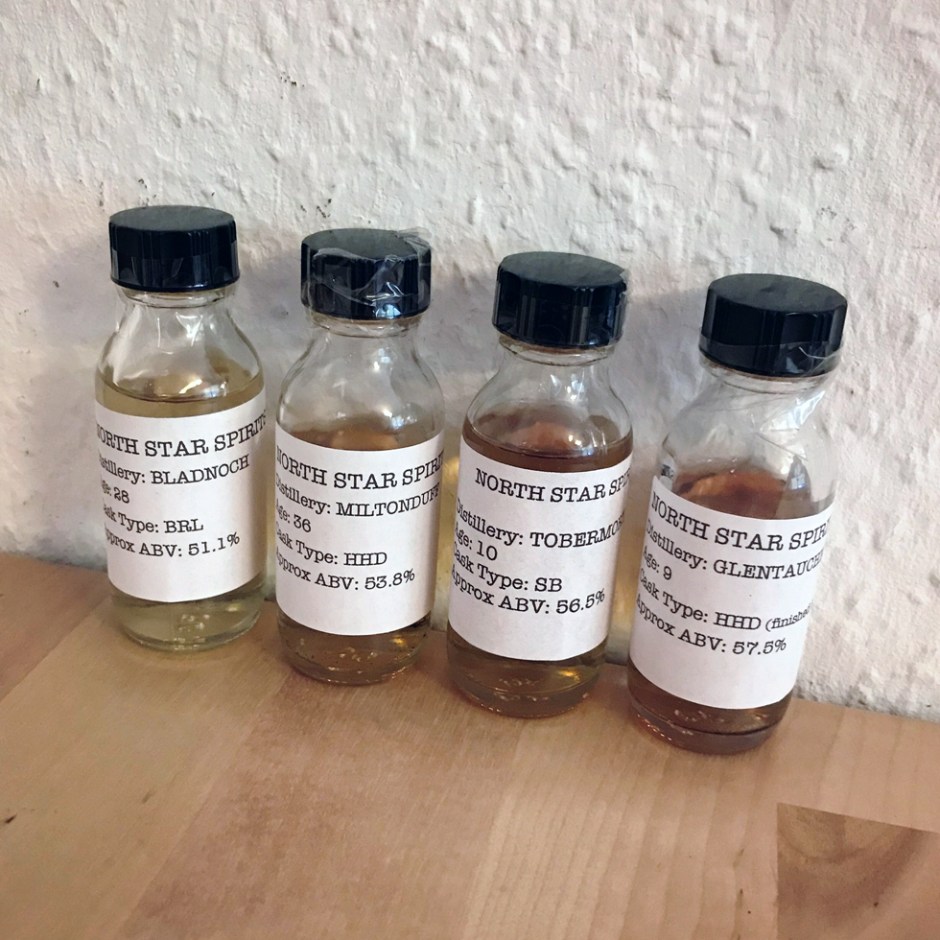 4x Single Cask Scotch Whisky by North Star Spirits (Bladnoch Glentauchers Miltonduff Tobermory Lowlands Speyside Scotland Malt Tasting Notes)