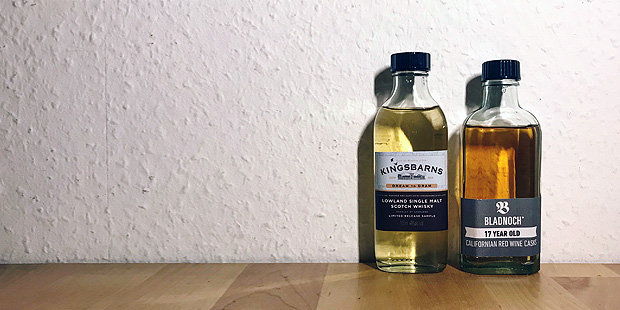 2x Lowlands Single Malt Scotch Whisky by Kingsbarns and Bladnoch (Vibrant Stills Scotland Dram Tasting Notes BarleyMania)