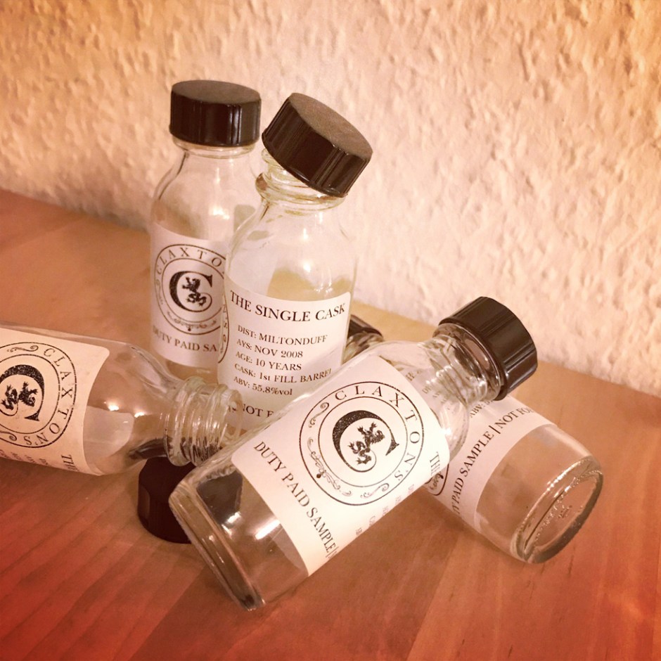 5x Single Cask Whisky from Claxton's (Scotch Malt Dram Longmorn Miltonduff Tobermory Loch Lomond Caol Ila Speyside Islay Notes)