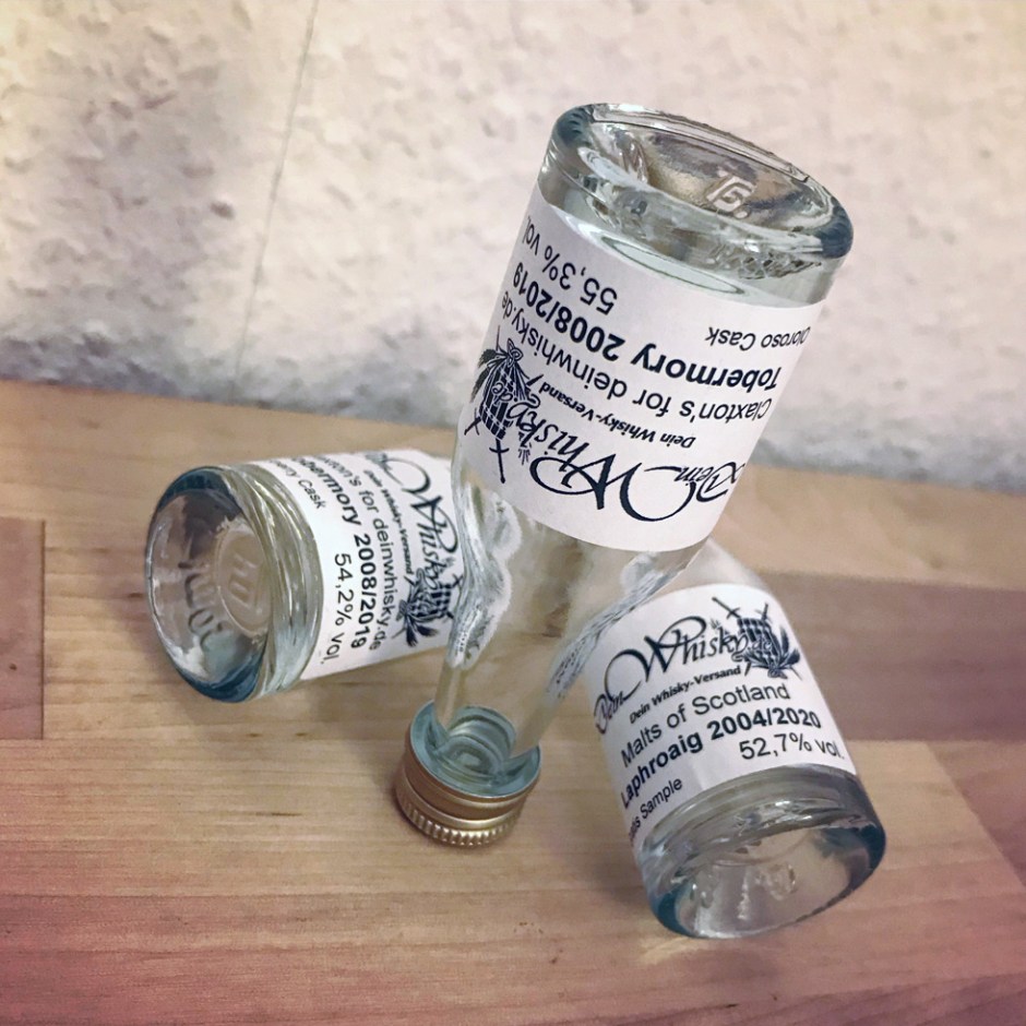 3x Exclusive Indie Bottling by DeinWhisky.de with Claxton's and Malts of Scotland (Tobermory Laphroaig Single Cask Scotch Whisky)