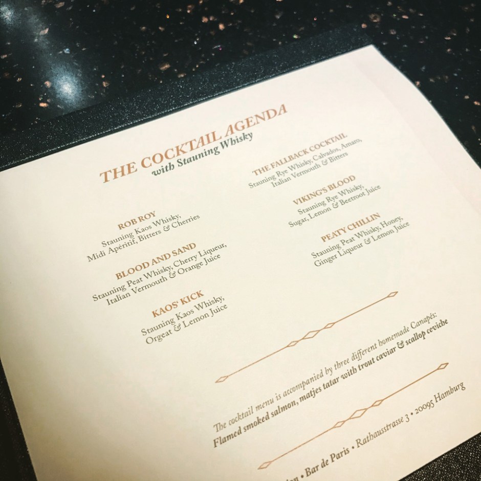 Stauning Whisky New Bottle Design Launch Event in Hamburg (Bar Le Lion Kirsch Whisky Cocktails Denmark Tasting)