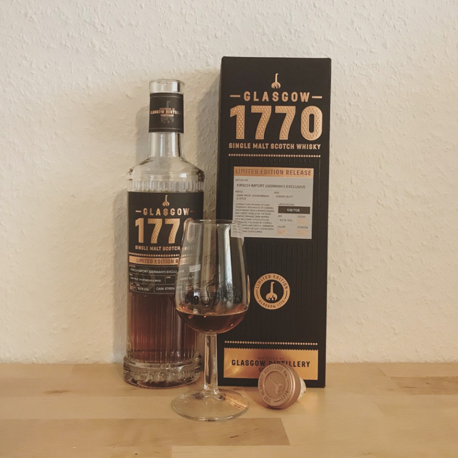 Glasgow 1770 Whisky for Kirsch Import (Single Malt Sherry Cask Scotch Whisky Tasting Notes Blog BarleyMania)