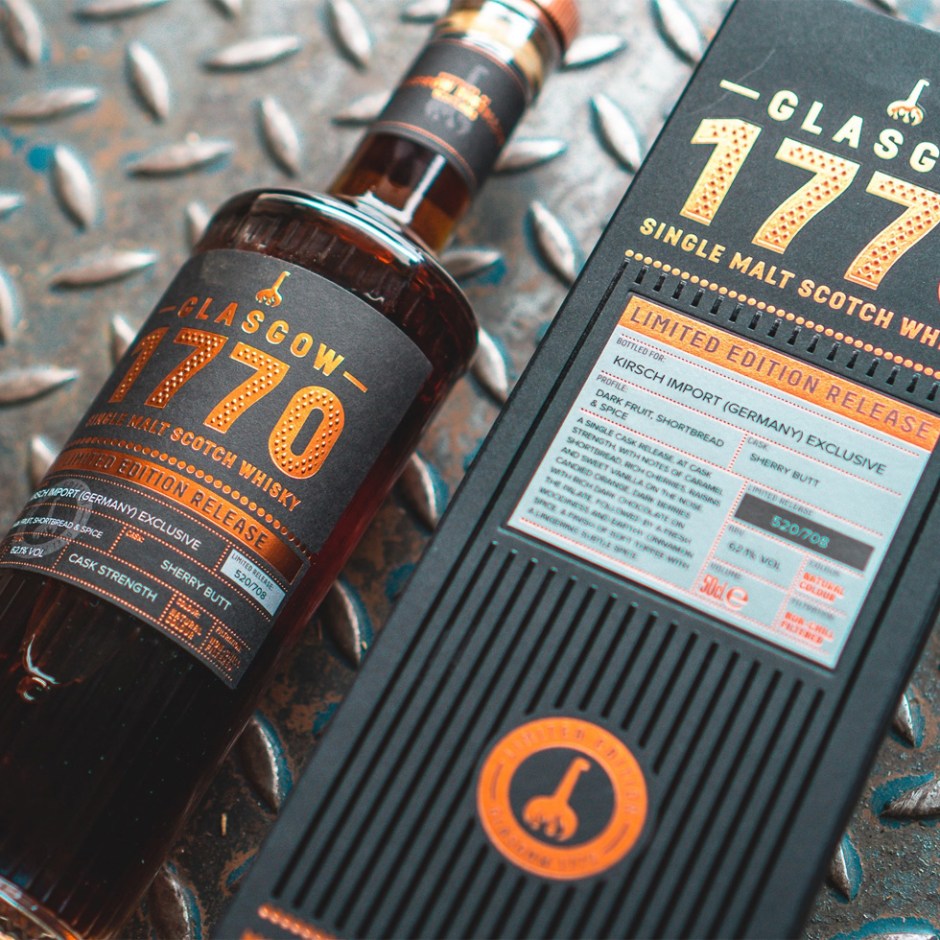 Glasgow 1770 Whisky for Kirsch Import (Single Malt Sherry Cask Scotch Whisky Tasting Notes Blog BarleyMania)