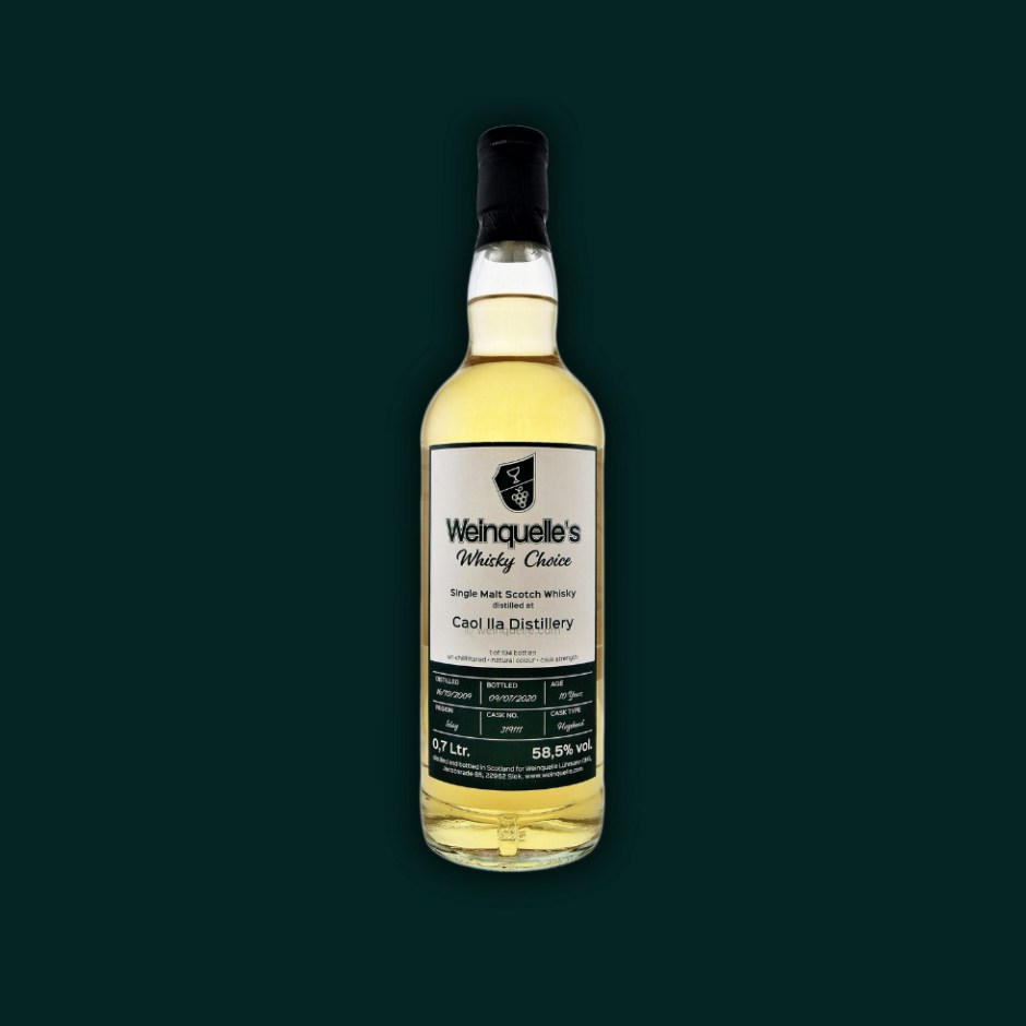Caol Ila 10yo by Weinquelle's Whisky Choice (Single Malt Scotch Islay Whisky Peated Tasting Notes BarleyMania Blog)