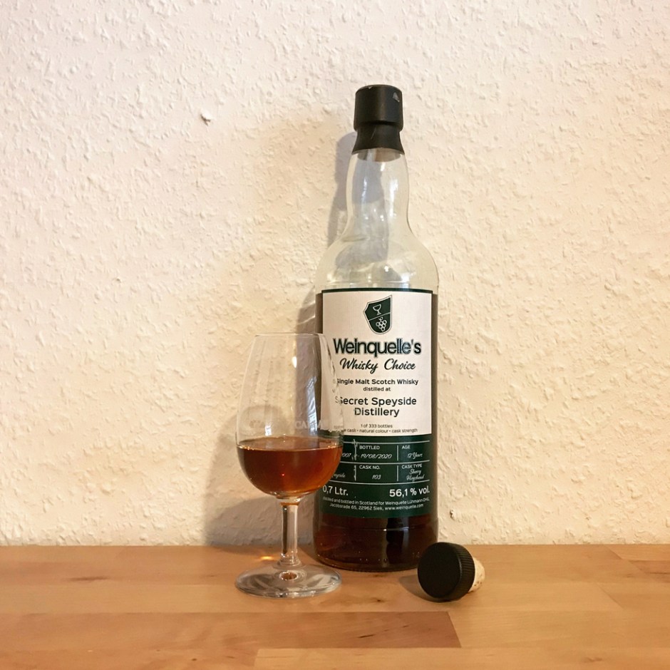 Secret Speyside 12yo by Weinquelle's Whisky Choice (Single Malt Scotch PX Sherry Hogshead Tasting Notes Blog BarleyMania)