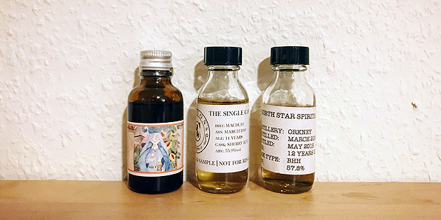 3x Single Malt Scotch Whisky by Whic, Claxton's & North Star Spirits (Sherry Cask Hogshead Blog Review Notes BarleyMania)