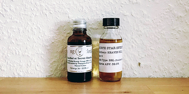 1x Brandy by Whic & 1x Bourbon by North Star (Single Malt Spirit Tasting Notes BarleyMania)