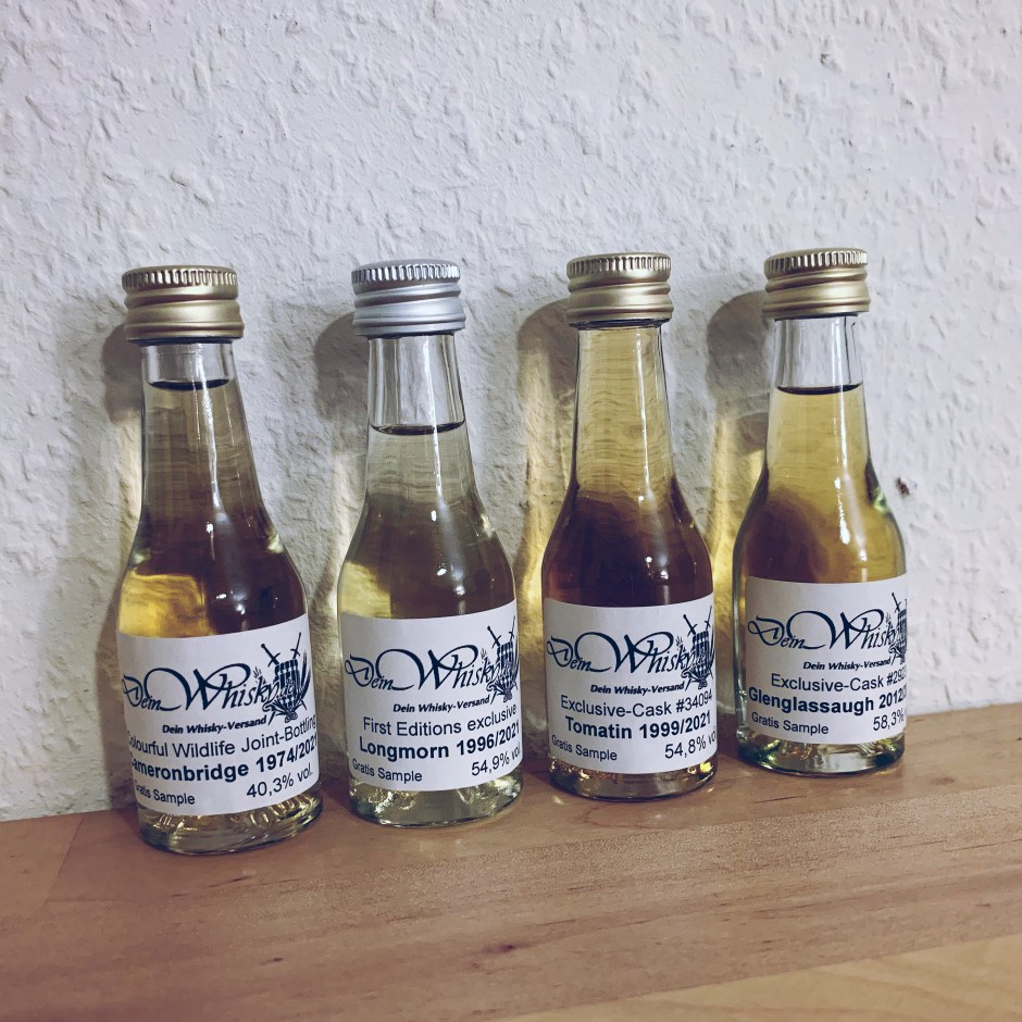 4x SIngle Cask Scotch Whisky by DeinWhisky.de (Longmorn Tomatin Cameronbridge Glenglassaugh Independent Releases Tasting Notes BarleyMania Blog)