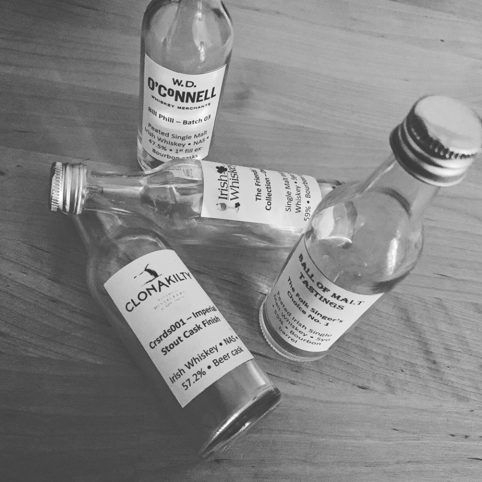 4x Special Bottling by Irish Whiskeys and Ball of Malt Tastings (Single Malt Cask Peat Ireland BarleyMania Blog Tasting Notes)