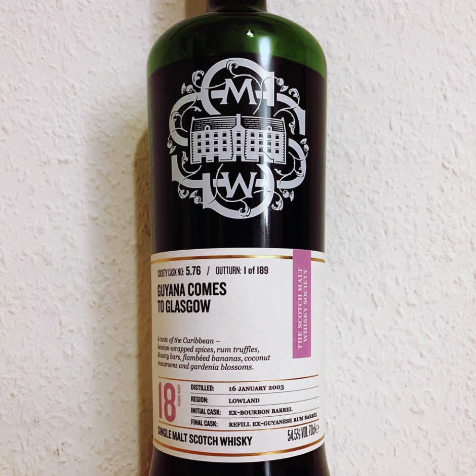 Label shot of Auchentoshan 18yo Single Malt Scotch Whisky by The SMWS