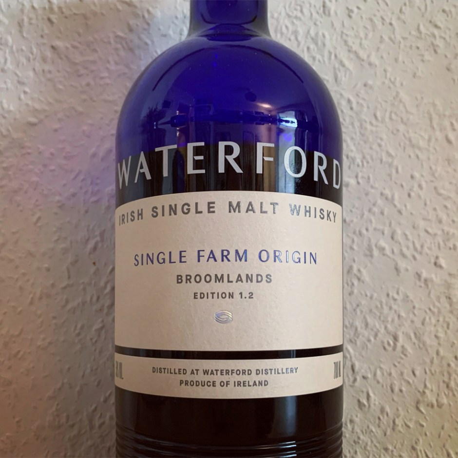 Label shot of Waterford Broomlands Irish Single Malt Whisky 1.2