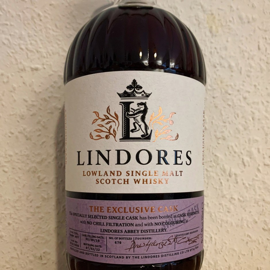Label shot of Lindores Abbey The Exclusive Cask 2018/2022 Port & Sherry for Prineus GmbH