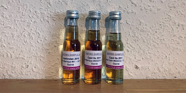 Header image of 3x Single Cask Scotch Whisky by Flickenschild (2x Caol Ila & 1x Auchroisk)