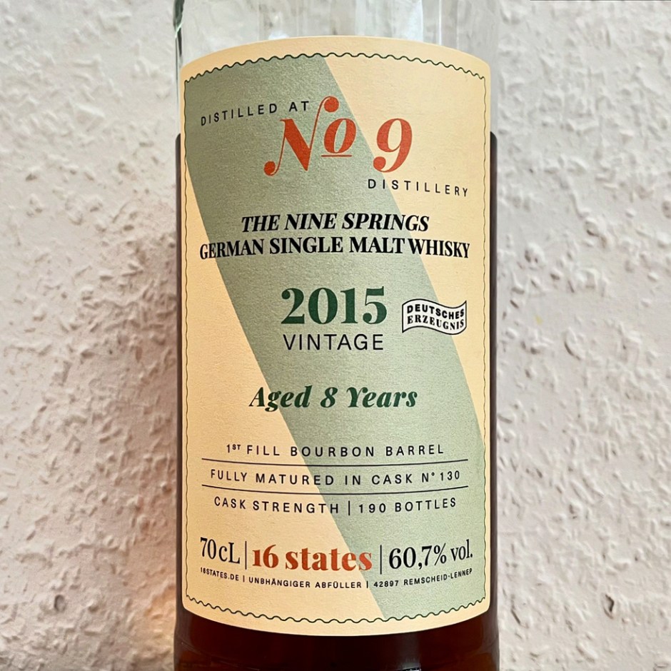 The Nine Springs 8yo German Single Malt Whisky by 16 States (Tasting Notes by BarleyMania Blog)